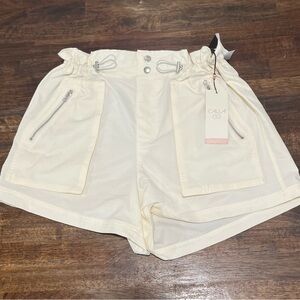 CALIA Journey Woven Paperbag Shorts - Unbleached